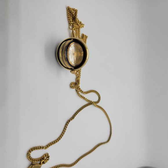 Necklace Vintage Bucherer Ball Globe Pendent Chain Etched NK_BL0002. - Picture 3 of 3